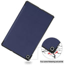 For Galaxy Tab S6 Lite 10.4 inch Custer Pattern Pure Color Horizontal Flip Leather Case with Three-folding Holder(Blue)