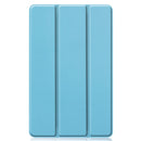 For Galaxy Tab S6 Lite 10.4 inch Custer Pattern Pure Color Horizontal Flip Leather Case with Three-folding Holder(Sky Blue)
