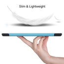 For Galaxy Tab S6 Lite 10.4 inch Custer Pattern Pure Color Horizontal Flip Leather Case with Three-folding Holder(Sky Blue)