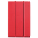 For Galaxy Tab S6 Lite 10.4 inch Custer Pattern Pure Color Horizontal Flip Leather Case with Three-folding Holder(Red)