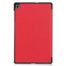 For Galaxy Tab S6 Lite 10.4 inch Custer Pattern Pure Color Horizontal Flip Leather Case with Three-folding Holder(Red)