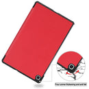 For Galaxy Tab S6 Lite 10.4 inch Custer Pattern Pure Color Horizontal Flip Leather Case with Three-folding Holder(Red)