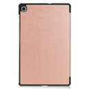 For Galaxy Tab S6 Lite 10.4 inch Custer Pattern Pure Color Horizontal Flip Leather Case with Three-folding Holder(Rose Gold)