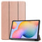 For Galaxy Tab S6 Lite 10.4 inch Custer Pattern Pure Color Horizontal Flip Leather Case with Three-folding Holder(Rose Gold)