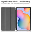For Galaxy Tab S6 Lite 10.4 inch Custer Pattern Pure Color Horizontal Flip Leather Case with Three-folding Holder(Rose Gold)