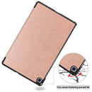 For Galaxy Tab S6 Lite 10.4 inch Custer Pattern Pure Color Horizontal Flip Leather Case with Three-folding Holder(Rose Gold)