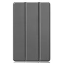 For Galaxy Tab S6 Lite 10.4 inch Custer Pattern Pure Color Horizontal Flip Leather Case with Three-folding Holder(Grey)