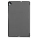For Galaxy Tab S6 Lite 10.4 inch Custer Pattern Pure Color Horizontal Flip Leather Case with Three-folding Holder(Grey)