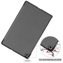 For Galaxy Tab S6 Lite 10.4 inch Custer Pattern Pure Color Horizontal Flip Leather Case with Three-folding Holder(Grey)