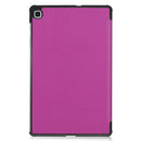For Galaxy Tab S6 Lite 10.4 inch Custer Pattern Pure Color Horizontal Flip Leather Case with Three-folding Holder(Purple)