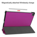 For Galaxy Tab S6 Lite 10.4 inch Custer Pattern Pure Color Horizontal Flip Leather Case with Three-folding Holder(Purple)
