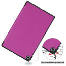 For Galaxy Tab S6 Lite 10.4 inch Custer Pattern Pure Color Horizontal Flip Leather Case with Three-folding Holder(Purple)