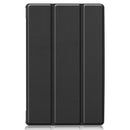 For Lenovo M10 Plus TB-X606F Custer Pattern Pure Color Horizontal Flip Leather Case with Three-folding Holder & Sleep / Wake-up Function(Black)