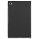 For Lenovo M10 Plus TB-X606F Custer Pattern Pure Color Horizontal Flip Leather Case with Three-folding Holder & Sleep / Wake-up Function(Black)