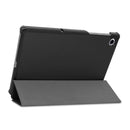 For Lenovo M10 Plus TB-X606F Custer Pattern Pure Color Horizontal Flip Leather Case with Three-folding Holder & Sleep / Wake-up Function(Black)