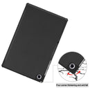 For Lenovo M10 Plus TB-X606F Custer Pattern Pure Color Horizontal Flip Leather Case with Three-folding Holder & Sleep / Wake-up Function(Black)