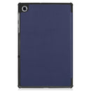 For Lenovo M10 Plus TB-X606F Custer Pattern Pure Color Horizontal Flip Leather Case with Three-folding Holder & Sleep / Wake-up Function(Blue)