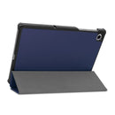 For Lenovo M10 Plus TB-X606F Custer Pattern Pure Color Horizontal Flip Leather Case with Three-folding Holder & Sleep / Wake-up Function(Blue)