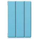 For Lenovo M10 Plus TB-X606F Custer Pattern Pure Color Horizontal Flip Leather Case with Three-folding Holder & Sleep / Wake-up Function(Sky Blue)