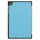 For Lenovo M10 Plus TB-X606F Custer Pattern Pure Color Horizontal Flip Leather Case with Three-folding Holder & Sleep / Wake-up Function(Sky Blue)