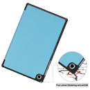 For Lenovo M10 Plus TB-X606F Custer Pattern Pure Color Horizontal Flip Leather Case with Three-folding Holder & Sleep / Wake-up Function(Sky Blue)