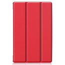 For Lenovo M10 Plus TB-X606F Custer Pattern Pure Color Horizontal Flip Leather Case with Three-folding Holder & Sleep / Wake-up Function(Red)