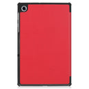 For Lenovo M10 Plus TB-X606F Custer Pattern Pure Color Horizontal Flip Leather Case with Three-folding Holder & Sleep / Wake-up Function(Red)