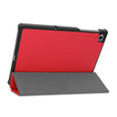 For Lenovo M10 Plus TB-X606F Custer Pattern Pure Color Horizontal Flip Leather Case with Three-folding Holder & Sleep / Wake-up Function(Red)
