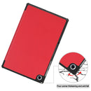 For Lenovo M10 Plus TB-X606F Custer Pattern Pure Color Horizontal Flip Leather Case with Three-folding Holder & Sleep / Wake-up Function(Red)