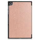 For Lenovo M10 Plus TB-X606F Custer Pattern Pure Color Horizontal Flip Leather Case with Three-folding Holder & Sleep / Wake-up Function(Rose Gold)