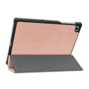 For Lenovo M10 Plus TB-X606F Custer Pattern Pure Color Horizontal Flip Leather Case with Three-folding Holder & Sleep / Wake-up Function(Rose Gold)