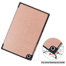 For Lenovo M10 Plus TB-X606F Custer Pattern Pure Color Horizontal Flip Leather Case with Three-folding Holder & Sleep / Wake-up Function(Rose Gold)