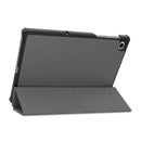 For Lenovo M10 Plus TB-X606F Custer Pattern Pure Color Horizontal Flip Leather Case with Three-folding Holder & Sleep / Wake-up Function(Grey)