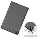 For Lenovo M10 Plus TB-X606F Custer Pattern Pure Color Horizontal Flip Leather Case with Three-folding Holder & Sleep / Wake-up Function(Grey)