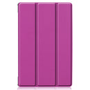 For Lenovo M10 Plus TB-X606F Custer Pattern Pure Color Horizontal Flip Leather Case with Three-folding Holder & Sleep / Wake-up Function(Purple)
