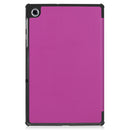 For Lenovo M10 Plus TB-X606F Custer Pattern Pure Color Horizontal Flip Leather Case with Three-folding Holder & Sleep / Wake-up Function(Purple)