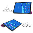 For Lenovo M10 Plus TB-X606F Custer Pattern Pure Color Horizontal Flip Leather Case with Three-folding Holder & Sleep / Wake-up Function(Purple)
