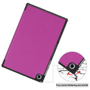 For Lenovo M10 Plus TB-X606F Custer Pattern Pure Color Horizontal Flip Leather Case with Three-folding Holder & Sleep / Wake-up Function(Purple)