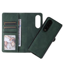 For Samsung Galaxy Z Fold4 5G Detachable Leather Folding Phone Case(Dark Green)