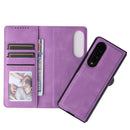 For Samsung Galaxy Z Fold4 5G Detachable Leather Folding Phone Case(Purple)