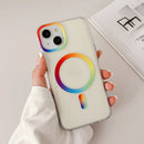For iPhone 13 Rainbow MagSafe Magnetic Phone Case(Transparent)