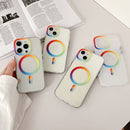 For iPhone 13 Rainbow MagSafe Magnetic Phone Case(Transparent)