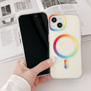 For iPhone 13 Rainbow MagSafe Magnetic Phone Case(Transparent)