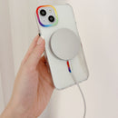 For iPhone 13 Rainbow MagSafe Magnetic Phone Case(Transparent)