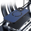 For iPhone 14 Pro MagSafe Magnetic Carbon Fiber Texture Phone Case(Silver Grey)
