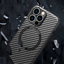 For iPhone 13 Pro MagSafe Magnetic Carbon Fiber Texture Phone Case (Blue)