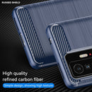 For Xiaomi 11T Pro Carbon Fiber Brushed Texture TPU Case(Navy)