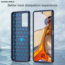 For Xiaomi 11T Pro Carbon Fiber Brushed Texture TPU Case(Navy)