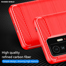 For Xiaomi 11T Pro Carbon Fiber Brushed Texture TPU Case(Red)