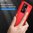 For Xiaomi 11T Pro Carbon Fiber Brushed Texture TPU Case(Red)